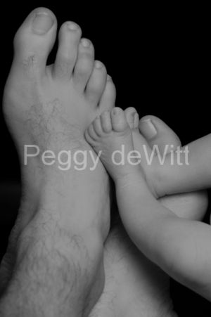 Baby Feet With Dads B%26W (v) #2604