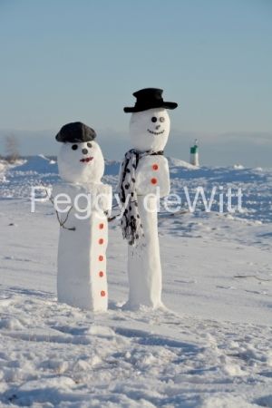 Snowmen Couple Wellington (v) #3512