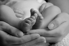 Baby Feet Moms Hands B&W #2603