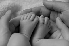 Baby Feet in Hand B&W #2602