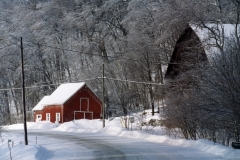 Barn Red Icy Waupoos Winter #413 8x12