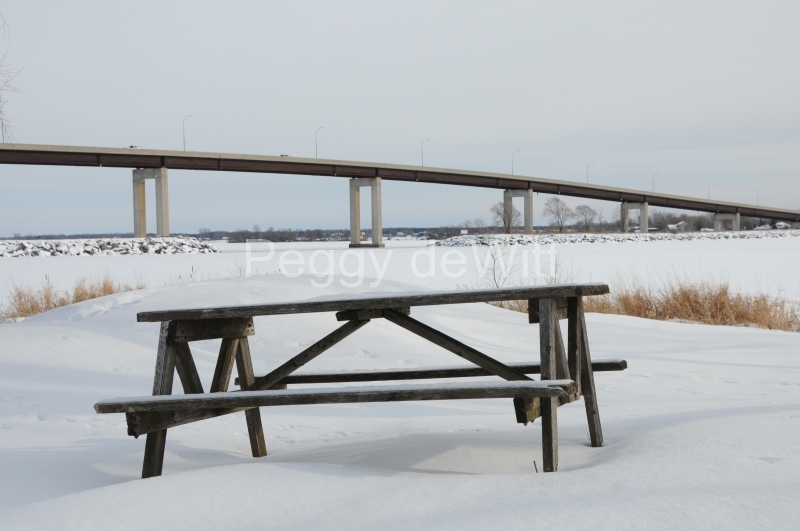 Belleville Picnic Table Closeup Winter #2796