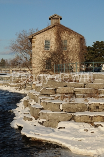 Belleville Stone Building Winter (v) #2800