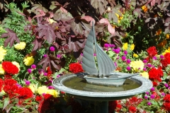 Flowers Birdbath Boat #3210