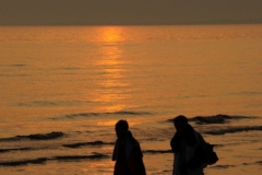 Sandbanks Leaving Beach Sunset (v) #2668