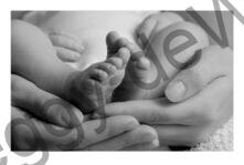 Baby Feet Moms Hands B&W #2603