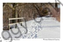 Lake On Mountain Footprints Winter #4065