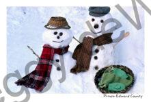 Snowmen Couple with Basket #4681
