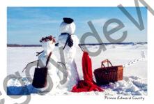 Snowmen Picnic Basket #173
