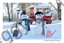 Snowmen Red Cart #3985