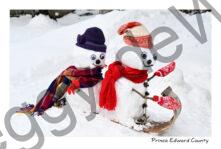 Snowmen Sledding #4339