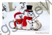 Snowmen Sledding Christmas #4340