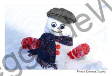 Snowman Happy Red Mitts #4783